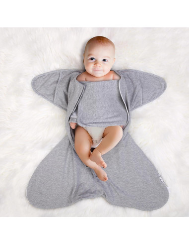 Saco de Sueño Mikccer para Bebés 0-3 meses Gris