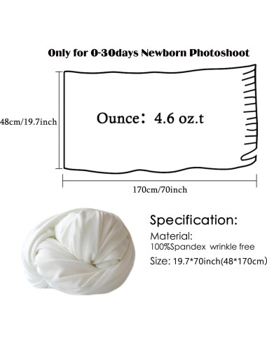 Envoltura Elástica para Fotografía de Recién Nacidos ForBaysy 76x178 cm
