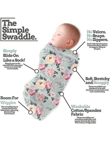 Saco de Envolver para Bebé HH Henry Hunter - 3 Unidades Algodón