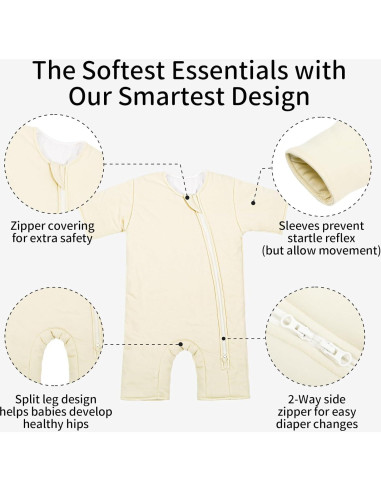 Saco de Sueño de Algodón Exzzzllent 6-9 Meses Hipoalergénico