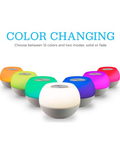 Lámpara LED Nocturna Enbrighten Gris, Regulable Táctil, RGB 2