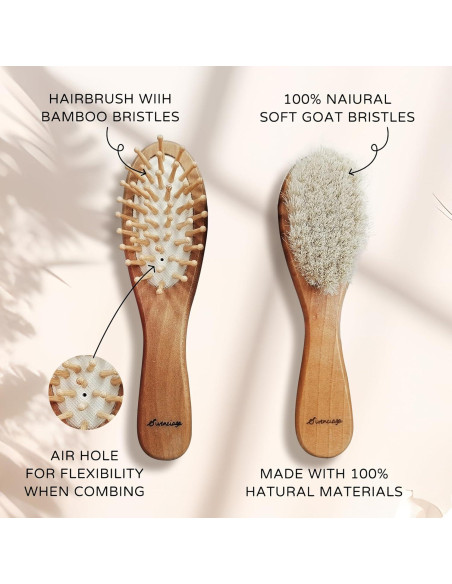 Juego de cortauñas para bebés 6 piezas con estuche marrón claro