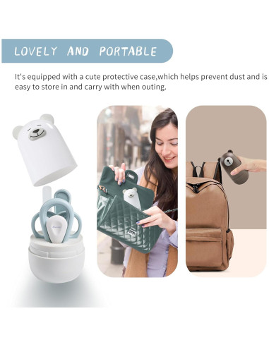 Juego de cortauñas para bebés 6 piezas con estuche marrón claro