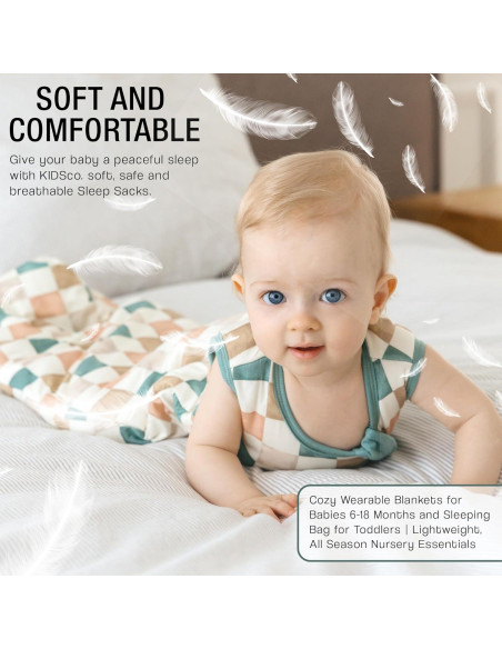 Saco de Sueño KIDSco para Bebés 6-18 Meses, Rayón de Bambú 1.5 TOG