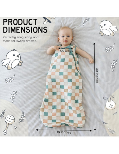 Saco de Sueño KIDSco para Bebés 6-18 Meses, Rayón de Bambú 1.5 TOG