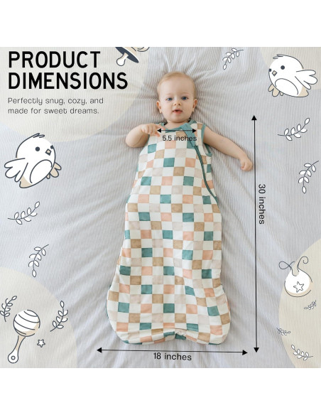 Saco de Sueño KIDSco para Bebés 6-18 Meses, Rayón de Bambú 1.5 TOG