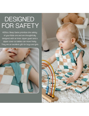 Saco de Sueño KIDSco para Bebés 6-18 Meses, Rayón de Bambú 1.5 TOG