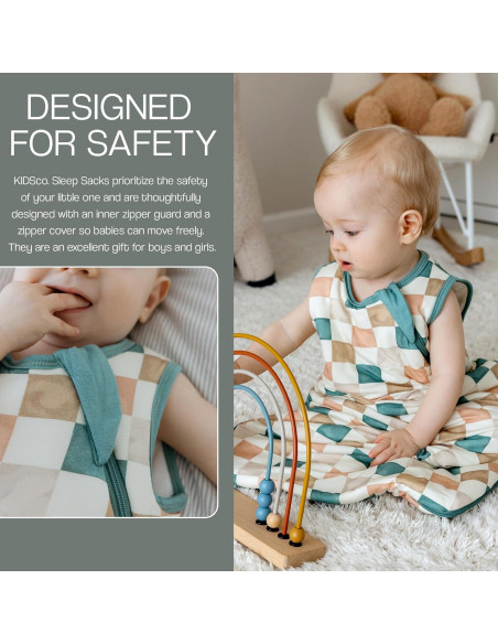 Saco de Sueño KIDSco para Bebés 6-18 Meses, Rayón de Bambú 1.5 TOG