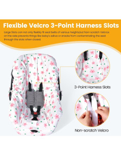 Funda de Asiento de Coche para Bebé Orzbow - Algodón Rosa 2