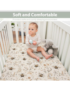 Sábanas de Cuna ZoUbqchY Abejas 132x71 cm Ajustables 2