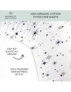 Sábanas Ajustadas para Cuna HonestBaby 100% Algodón Orgánico 2