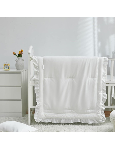 Juego de Ropa de Cuna 3 Piezas Uozzi Blanco Acolchado