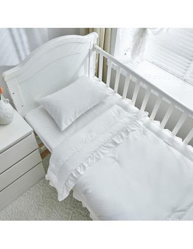 Juego de Ropa de Cuna 3 Piezas Uozzi Blanco Acolchado