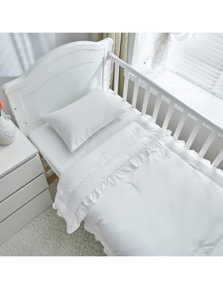 Juego de Ropa de Cuna 3 Piezas Uozzi Blanco Acolchado