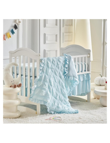 Juego de Ropa de Cuna UOZZI BEDDING 3 Piezas Azul Boho