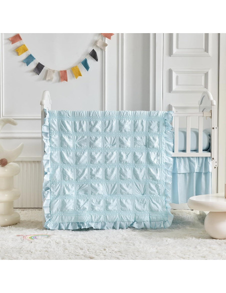 Juego de Ropa de Cuna UOZZI BEDDING 3 Piezas Azul Boho