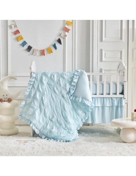 Juego de Ropa de Cuna UOZZI BEDDING 3 Piezas Azul Boho