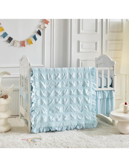 Juego de Ropa de Cuna UOZZI BEDDING 3 Piezas Azul Boho