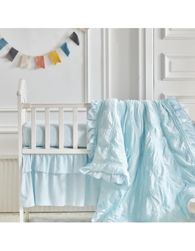 Juego de Ropa de Cuna UOZZI BEDDING 3 Piezas Azul Boho