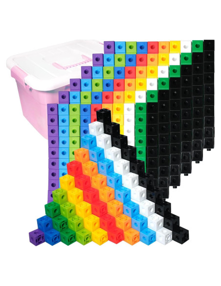 701 Cubos de Aprendizaje Matemático SENONAPO Rosa con Contenedor