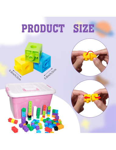 701 Cubos de Aprendizaje Matemático SENONAPO Rosa con Contenedor