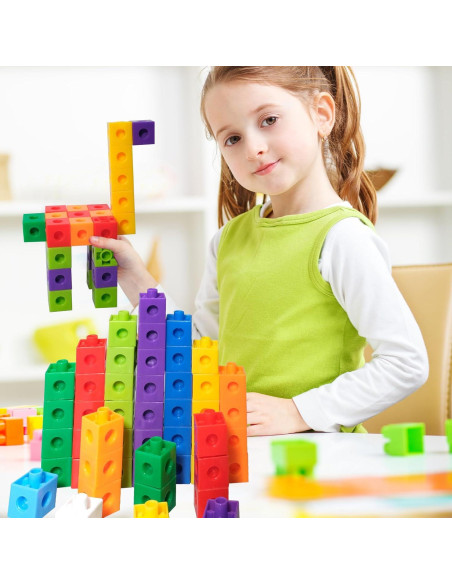 701 Cubos de Aprendizaje Matemático SENONAPO Rosa con Contenedor