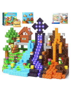 200 Piezas Bloques Magnéticos Toyvimo con Tablero 3-12 Años