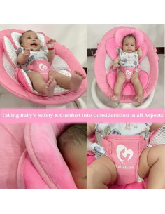 Columpio Bluetooth para Bebés Rosa, Compacto y Portátil, 5 Velocidades, 10 Canciones 2
