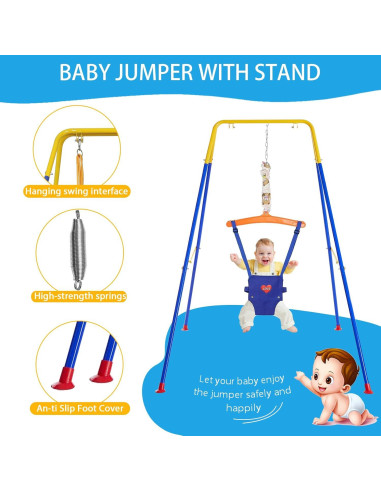 Columpio y Saltador 3 en 1 Qiqidog para Bebés - Seguridad y Diversión