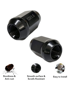 Tuercas de Rueda NPAUTO Negras M12x1.5 Acorn 20 Piezas 2