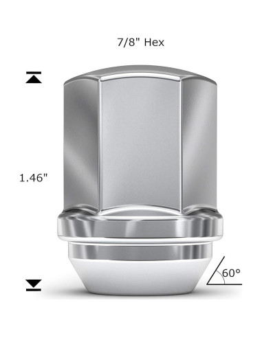 Tuerca de Rueda White Knight 9/16"-18 para Dodge y Ram - Paquete de 4