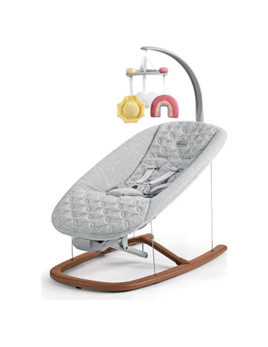 Asiento de Balanceo para Bebé Chicco Float - Algodón Orgánico, Barra de Juguetes