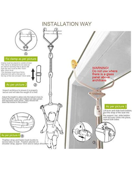 Conjunto de Saltadores y Columpios para Bebés Rosa - 6 a 24 Meses