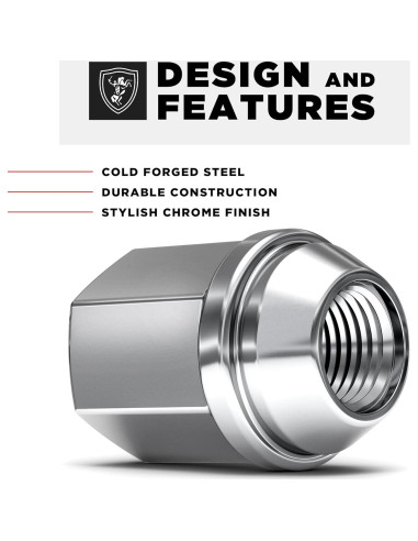 Tuerca de Rueda White Knight 9/16"-18 para Dodge y Ram - Paquete de 4