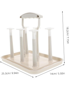 Estante de Secado de Botellas Toyvian Gris Claro 25x18cm 2
