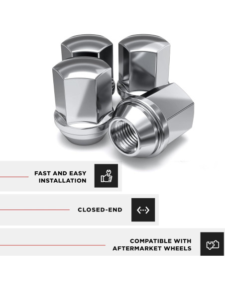 Tuerca de Rueda White Knight 9/16"-18 para Dodge y Ram - Paquete de 4 Tuerca de Rueda White Knight 9/16"-18 para Dodge y Ram - Paquete de 4