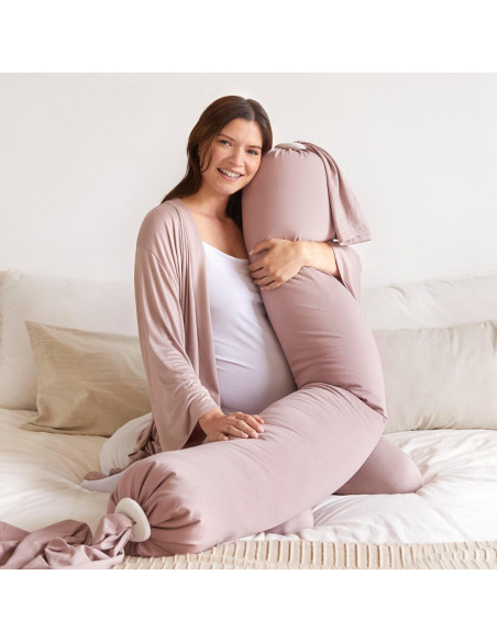 Almohada Ajustable para Embarazo y Lactancia bbhugme - Rosa y Gris