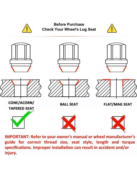 Tuerca de Rueda White Knight 9/16"-18 para Dodge y Ram - Paquete de 4 Tuerca de Rueda White Knight 9/16"-18 para Dodge y Ram - Paquete de 4