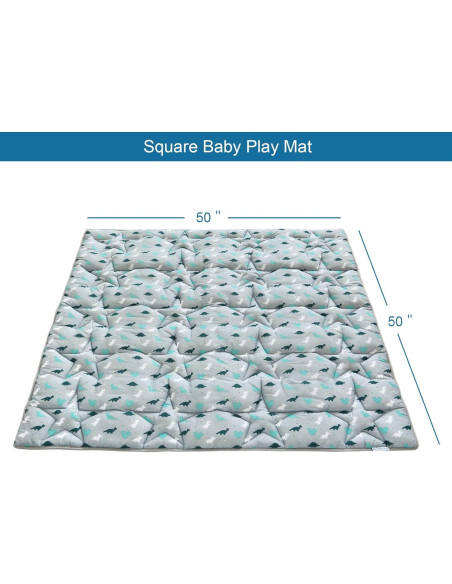 Alfombra de Juego Antideslizante Dinosaurio Gris 127x127cm