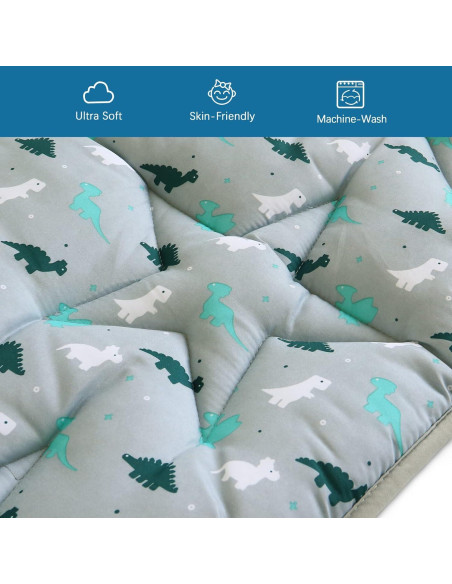 Alfombra de Juego Antideslizante Dinosaurio Gris 127x127cm