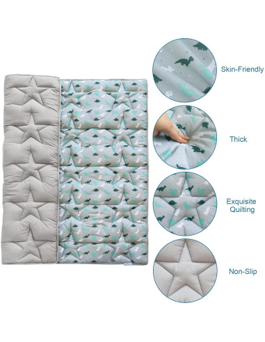 Alfombra de Juego Antideslizante Dinosaurio Gris 127x127cm