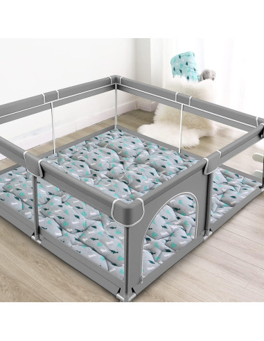 Alfombra de Juego Antideslizante Dinosaurio Gris 127x127cm