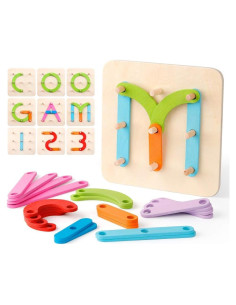 Rompecabezas de Letras y Números de Madera Coogam 17x17cm