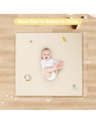 Alfombra de Juego Acolchada PIIKAGO 121.92x121.92 cm Beige