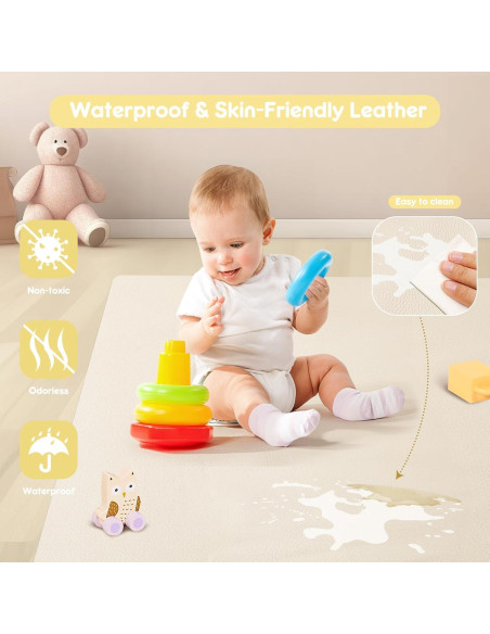 Alfombra de Juego Acolchada PIIKAGO 121.92x121.92 cm Beige