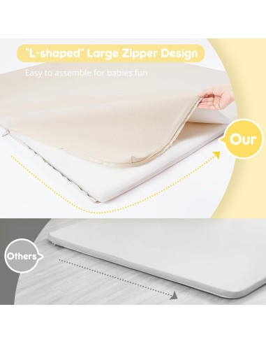 Alfombra de Juego Acolchada PIIKAGO 121.92x121.92 cm Beige