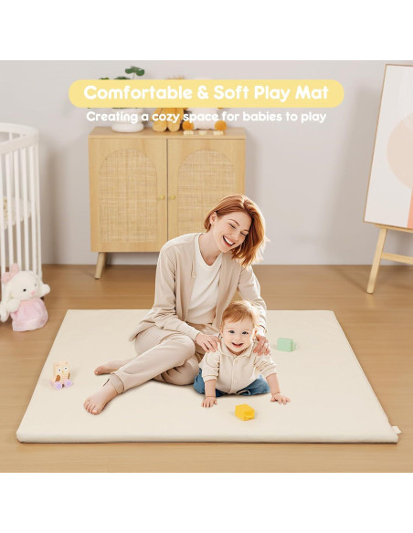 Alfombra de Juego Acolchada PIIKAGO 121.92x121.92 cm Beige