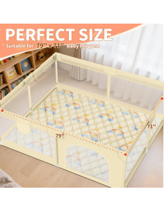 Alfombra de Juego para Bebés Deeteck 200x180 cm Antideslizante 2