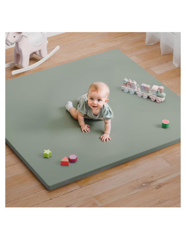 Alfombra de Juego para Bebés Verde 127x127 cm Cuero Vegano