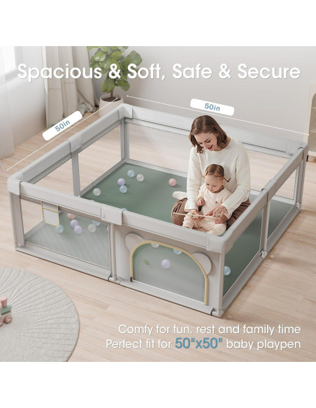 Alfombra de Juego para Bebés Verde 127x127 cm Cuero Vegano